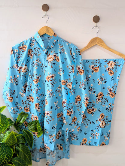 Sky Florals Co-ord Set