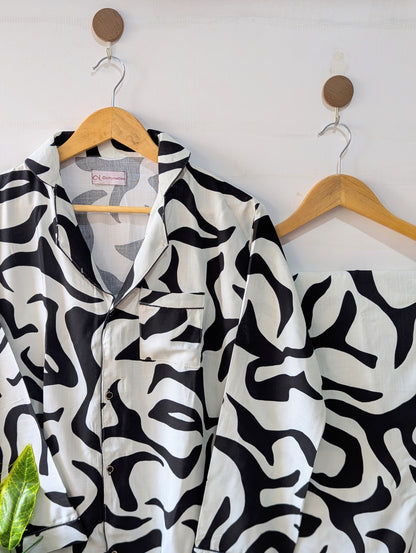 White Peace Linen PJ Set