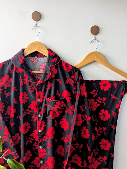 Red Garden Linen PJ Set