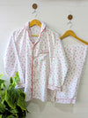 White & Red Hearts Linen PJ Set