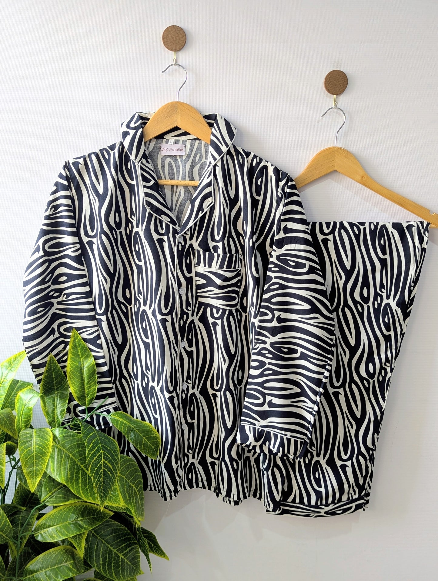 Zebra Lines Linen PJ Set