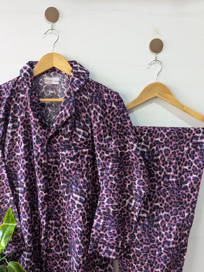 Pink Leopard Linen PJ Set