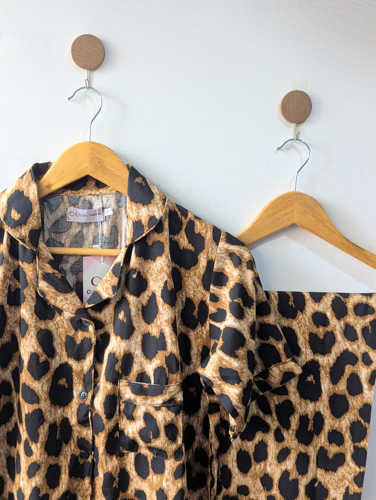Leopard Linen PJ Set - Half Sleeves