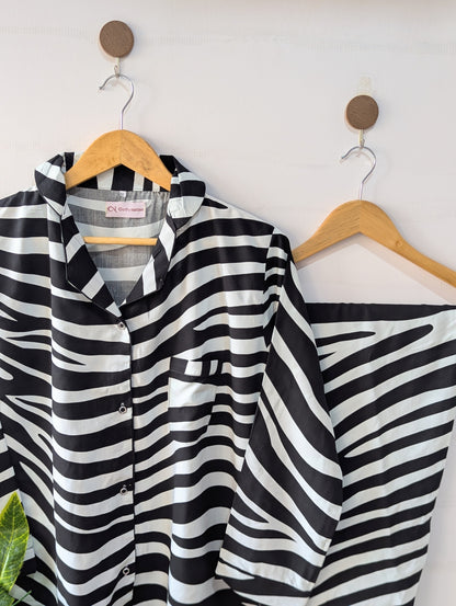 Zebra Lines Linen PJ Set