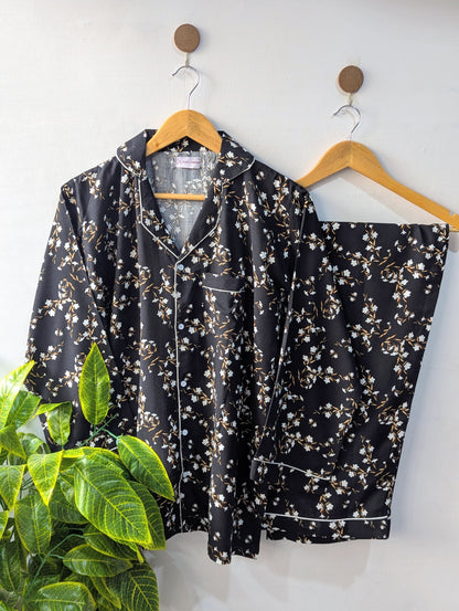 Dark Flora Linen PJ Set