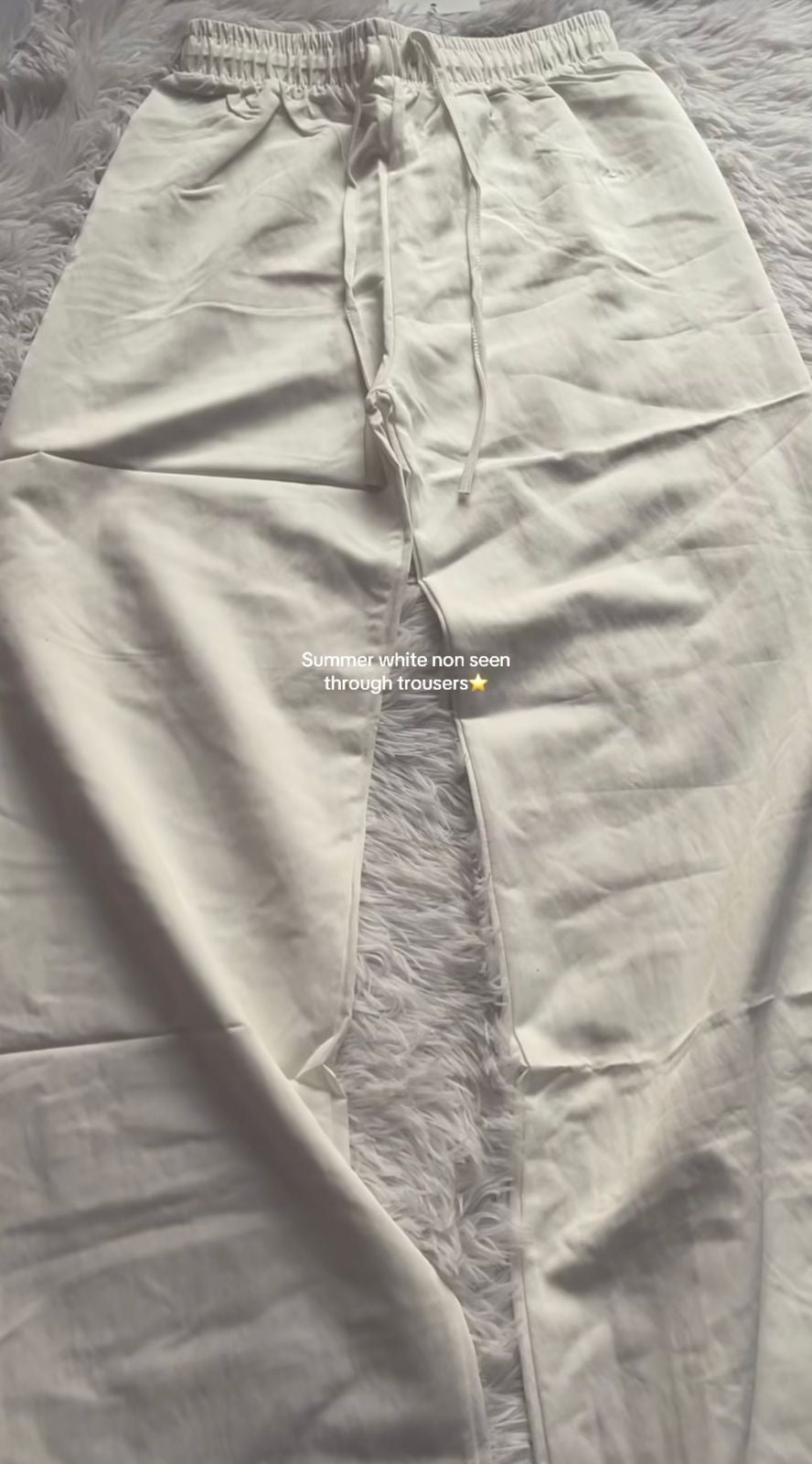 Wide Leg Irish Linen Trousers - White