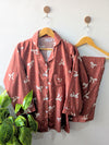 Brownish Bows Linen PJ Set
