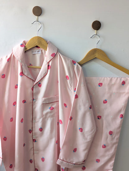 Pink Strawberry Linen PJ Set