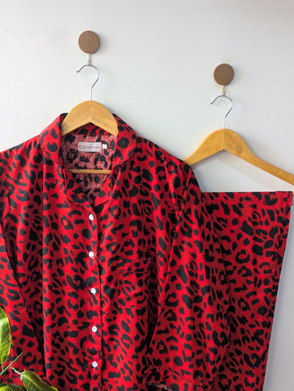 Wild Leopard Linen PJ Set