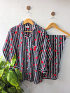 Black Lining Hearts Linen PJ Set