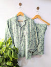 Green Florals Linen PJ Set