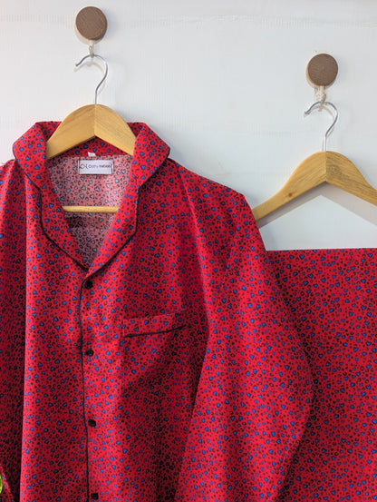 Red Little Hearts Linen PJ Set