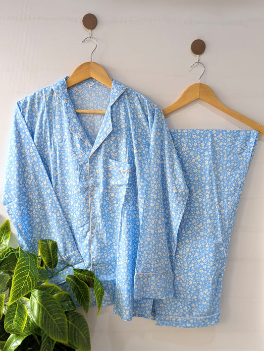 Sky Petals Linen PJ Set
