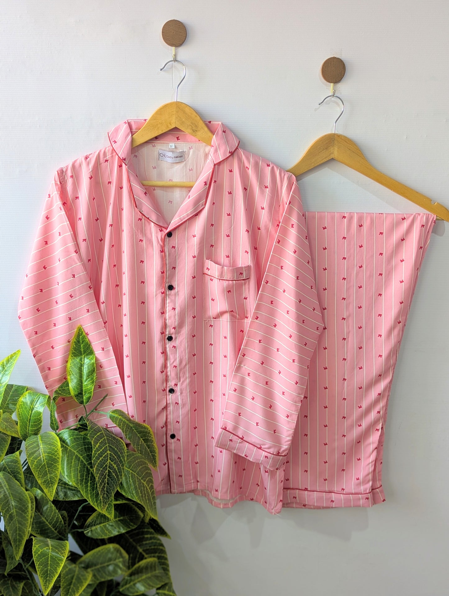 Pink Little Bows Linen PJ Set