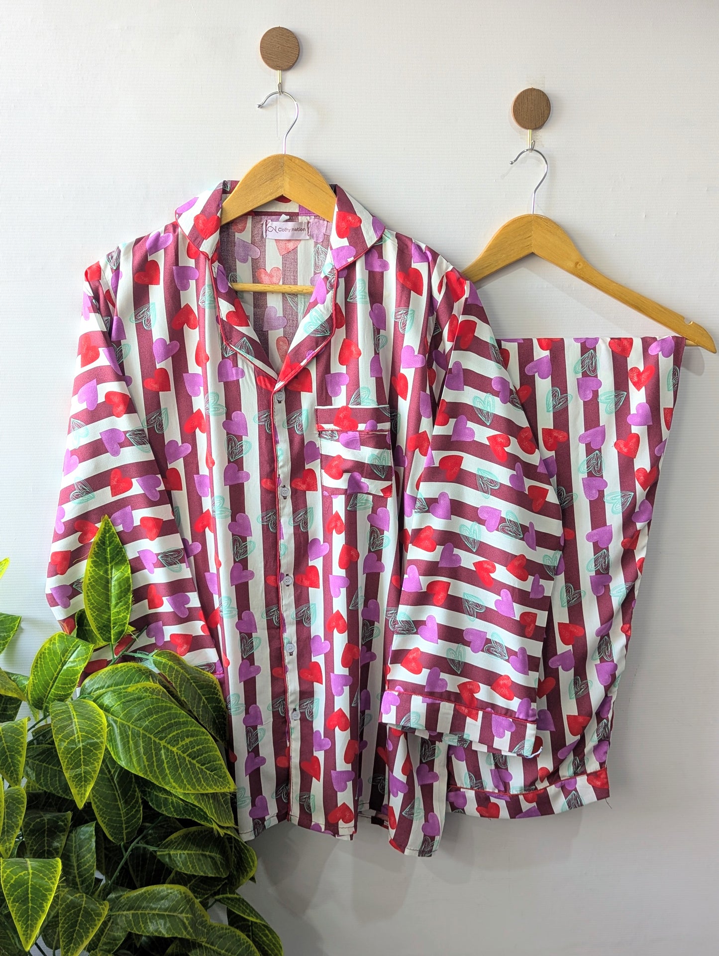 Lining Multi Hearts Linen PJ Set
