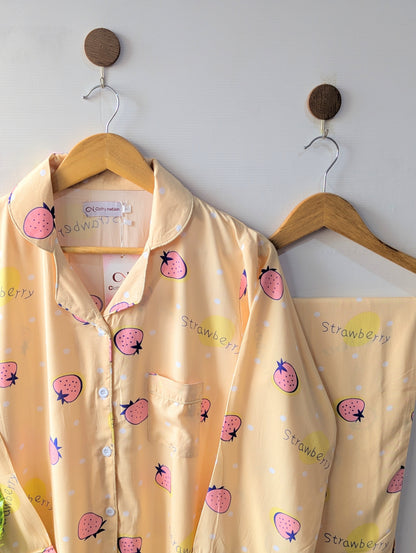 Buttery Fruits Linen PJ Set