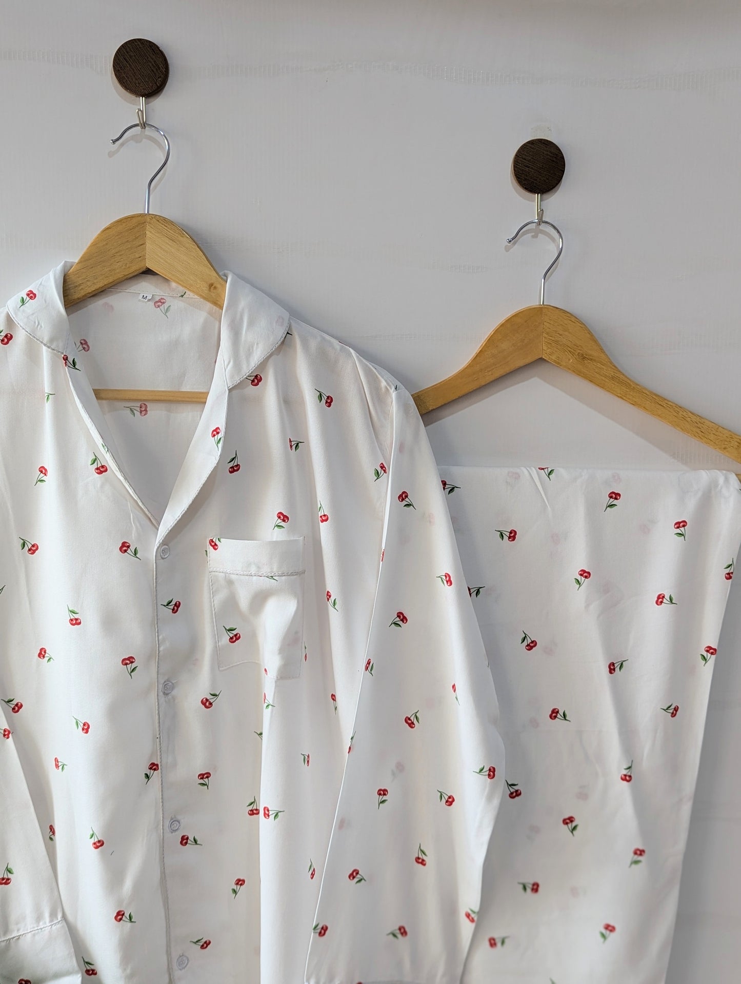 White Cherry Linen PJ Set