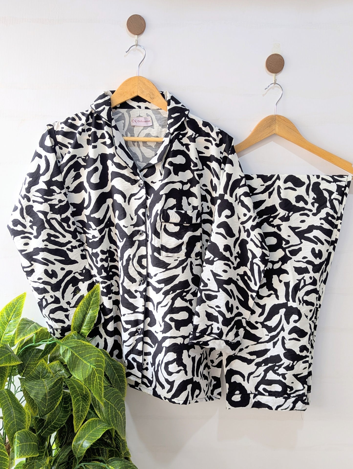 White Peace Linen PJ Set