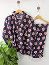 Navy Floral Linen PJ Set