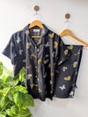 Butterflies Linen PJ Set - Half Sleeves