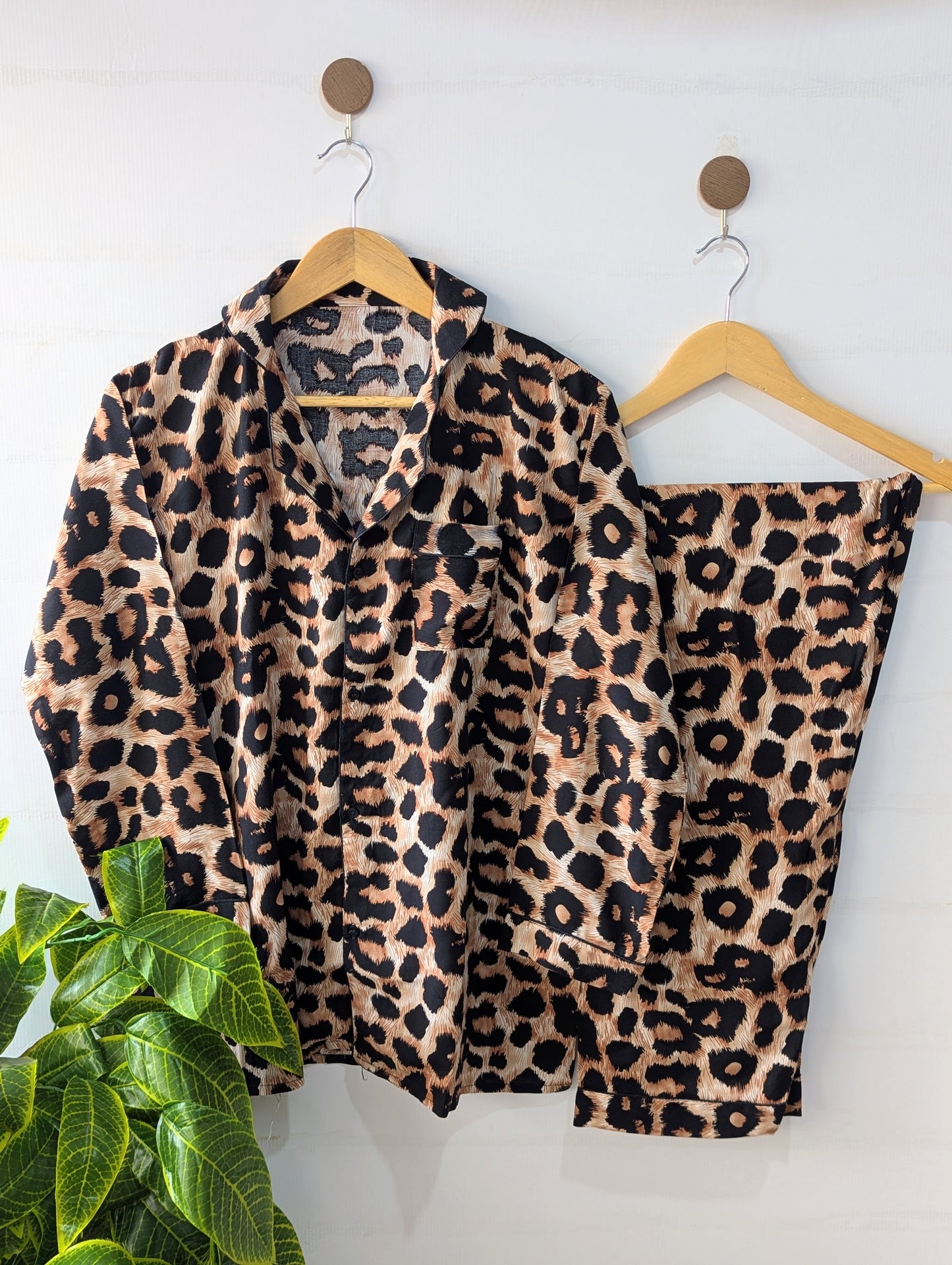 Cheetah Print Linen PJ Set