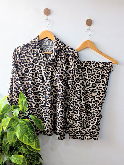 Leopard Linen PJ Set