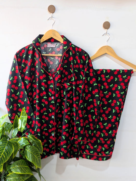 Black Cherry Linen PJ Set