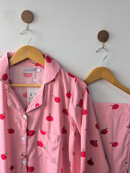 Pinkish Fruits Linen PJ Set