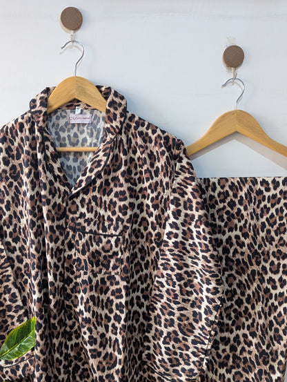 Wild Leopard Linen PJ Set