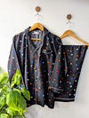 Black Multi Hearts Linen PJ Set