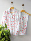 White & Red Hearts Linen PJ Set