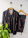 Midnight Cherry Linen PJ Set