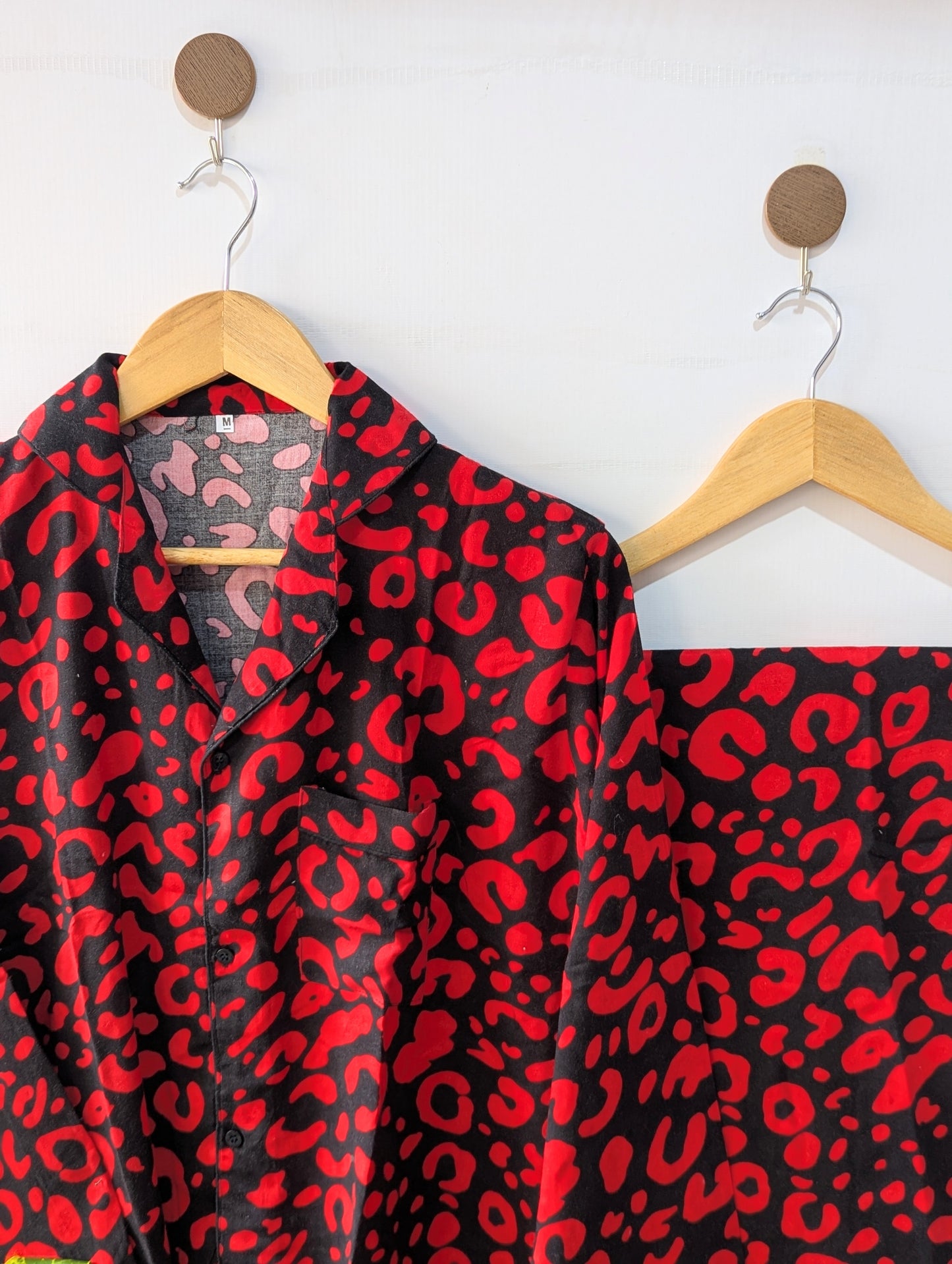 Red Wild Linen PJ Set