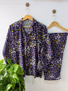 Purple Leopard Linen PJ Set