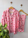 Pinkish Fruits Linen PJ Set