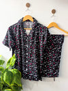 Midnight Smiles Linen PJ Set - Half Sleeves