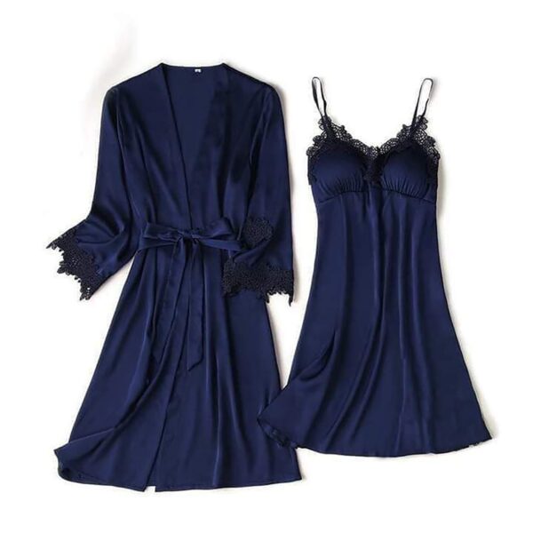 Premium & Sexy SILK Nighty For Women - 2pc Set - Image 3