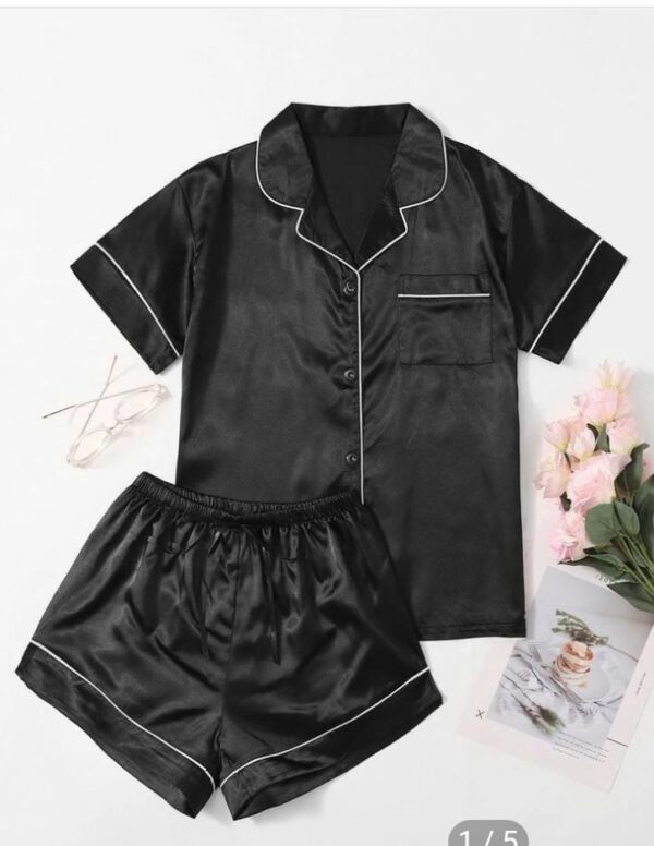Womens Silk Short PJ Set - Image 2