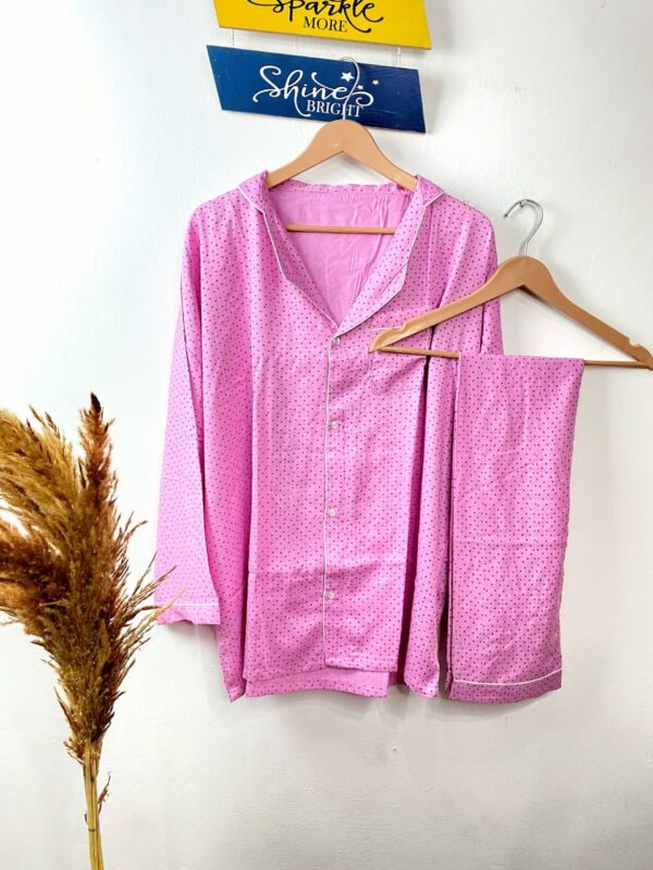 Pink Stars Linen PJ Set - Image 2