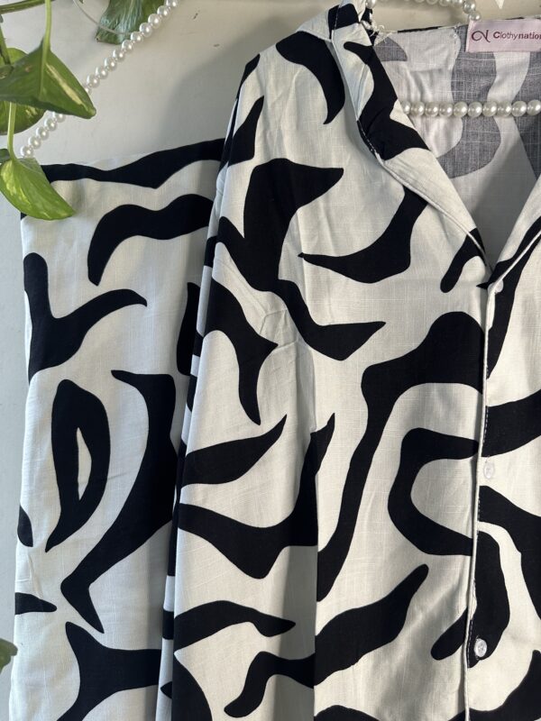 White Peace Linen PJ Set - Image 2