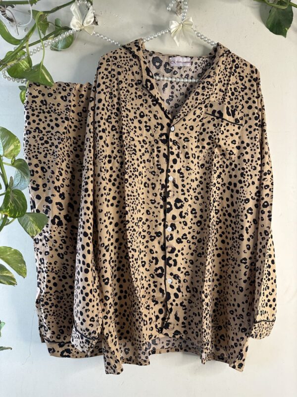 Leopard Print Linen PJ Set