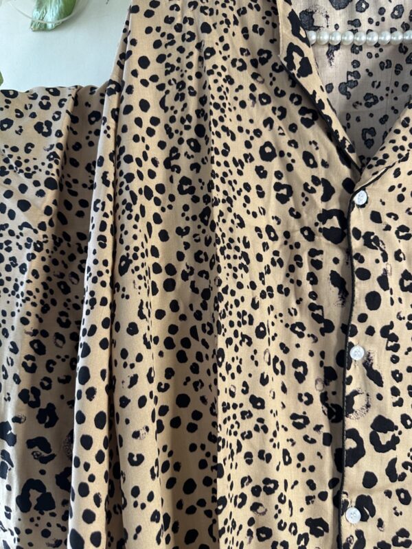 Leopard Print Linen PJ Set - Image 2